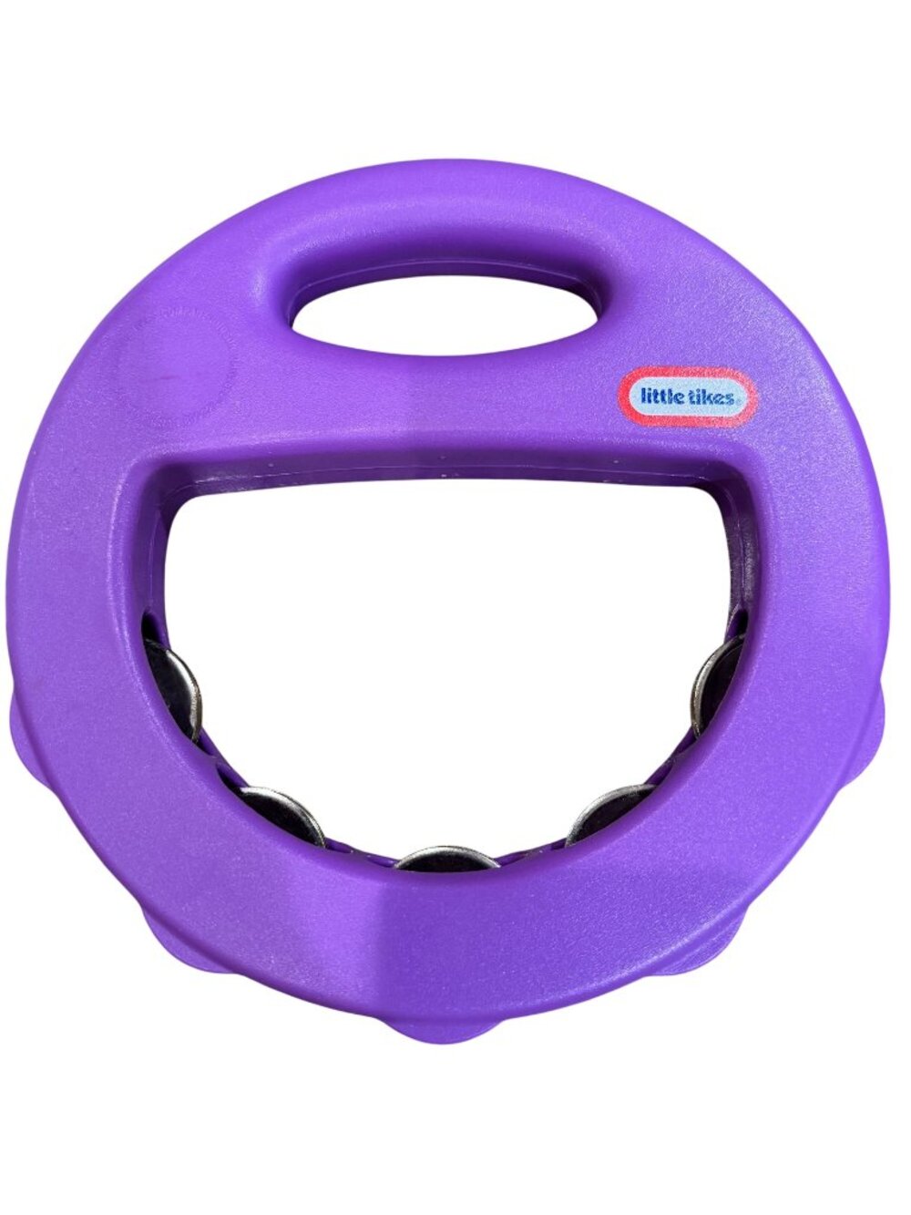 Little Tikes Tambourine Musical Instrument Hand Grip Purple Band Toy Vintage 90s